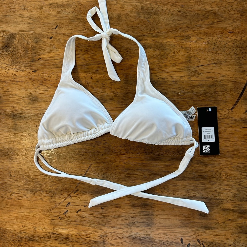 White Triangle Bikini Top